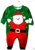 (image for) Christmas Outfit One Piece Romper Layette Santa - Click Image to Close